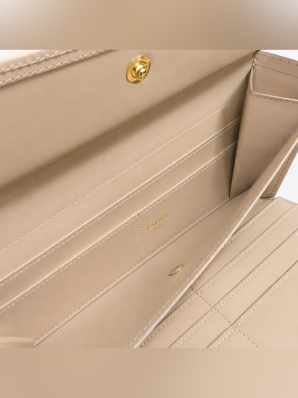 NEW Cartier TRINITY Burgundy Leather Top-Handle Bag Gold & Silver Hardware - Picture 6 of 14